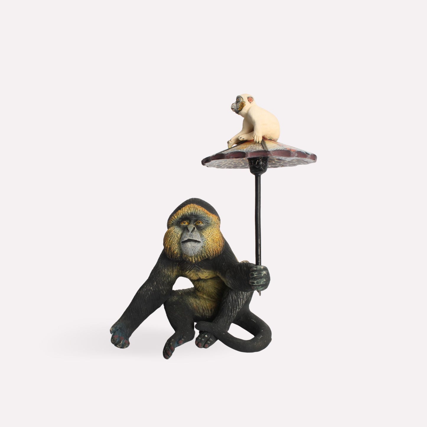 Golden Gorilla Baby Sculpture