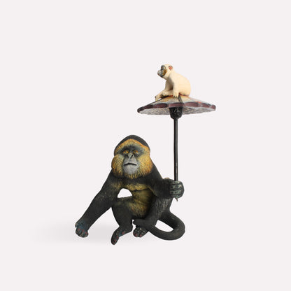 Golden Gorilla Baby Sculpture