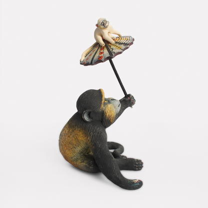 Seated Golden Monkey Sculpture