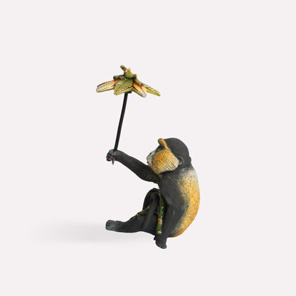 Golden Gorilla Baby Sculpture
