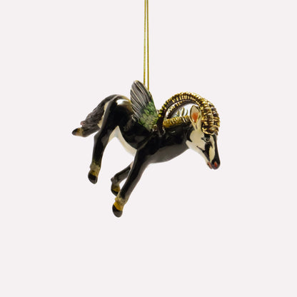 Gold Lustred Flying Sable Ornament