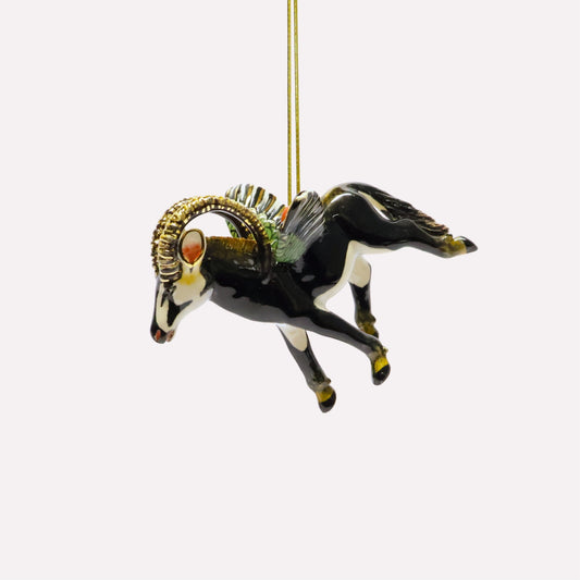 Gold Lustred Flying Sable Ornament