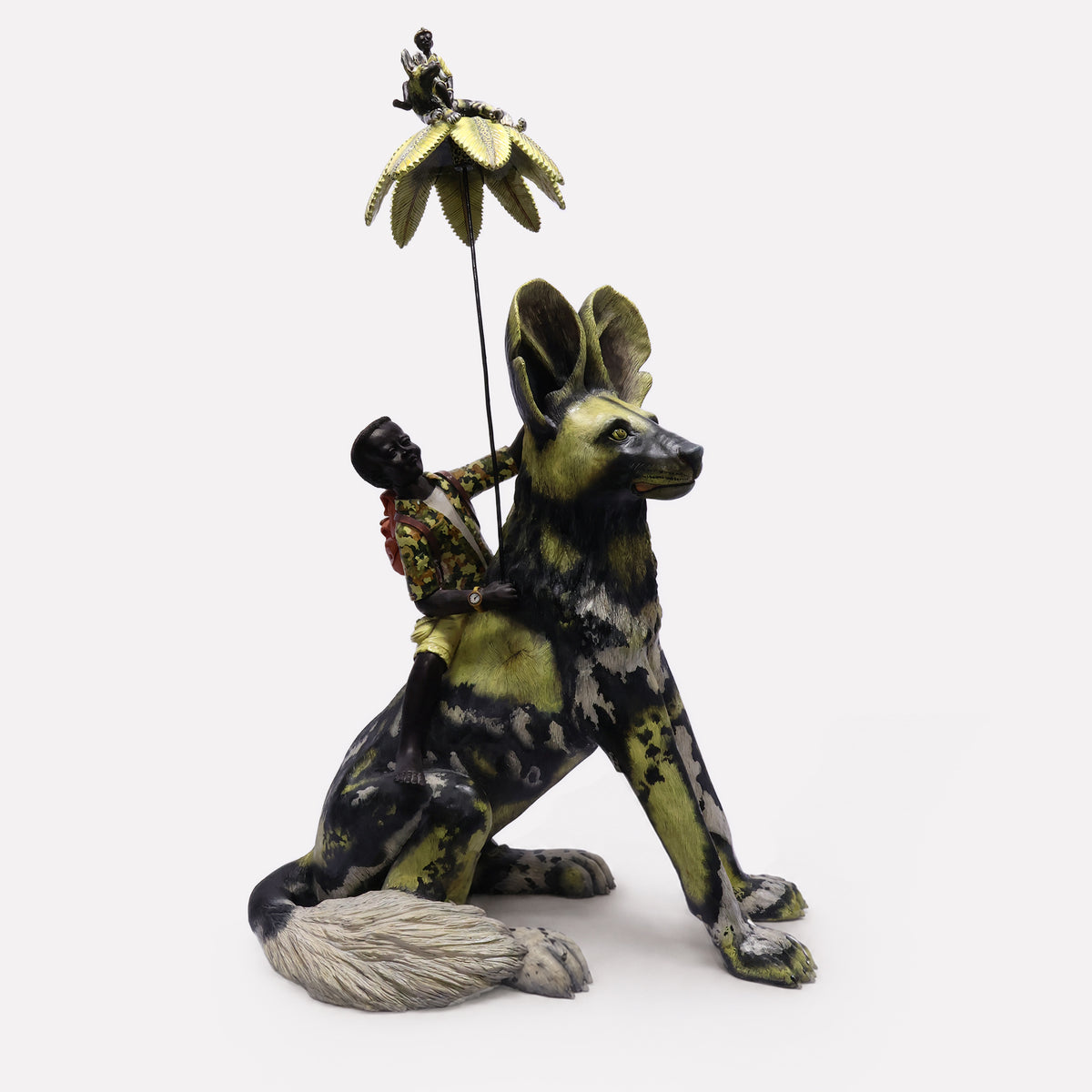 Wild Dog With Boy Rider