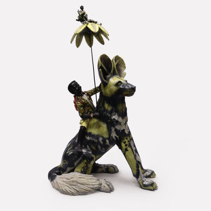 Wild Dog With Boy Rider