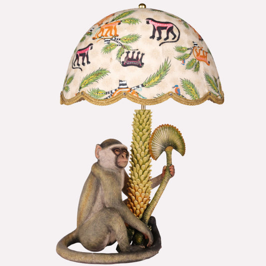 Monkey with Palm Frond Lamp Base
