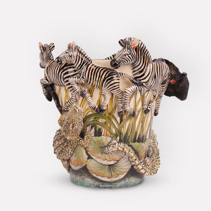 Zebra, Warthog and Crocodile Orchid Planter