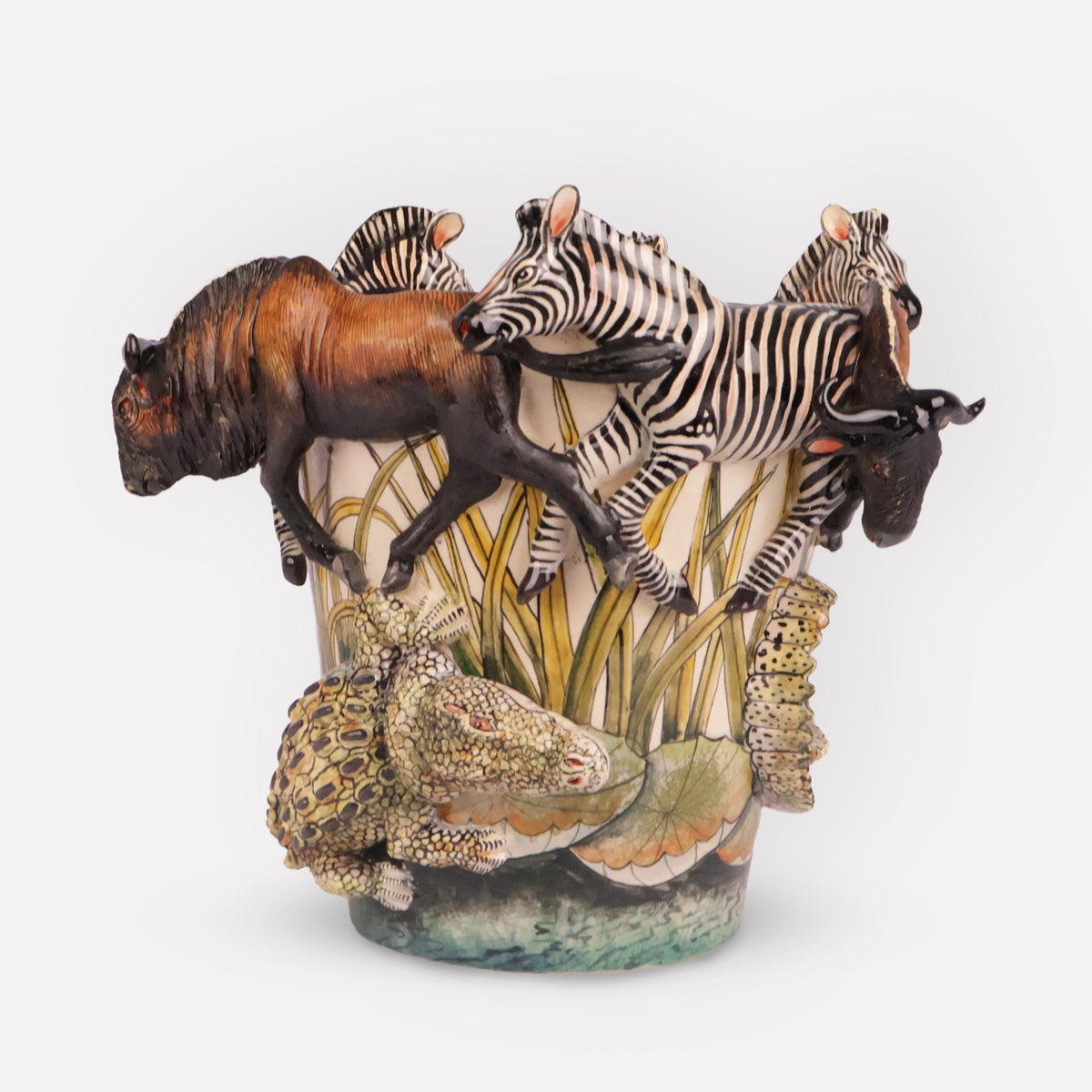 Zebra, Warthog and Crocodile Orchid Planter