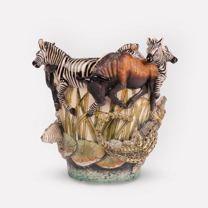 Zebra, Warthog and Crocodile Orchid Planter