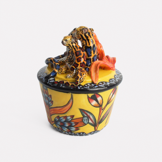Leopard and Cub Trinket Box