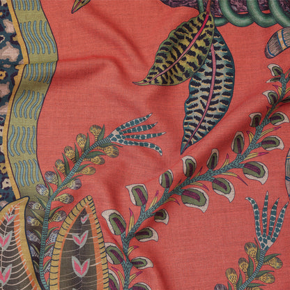 Monkey Tales Linaza Tablecloth in Coral