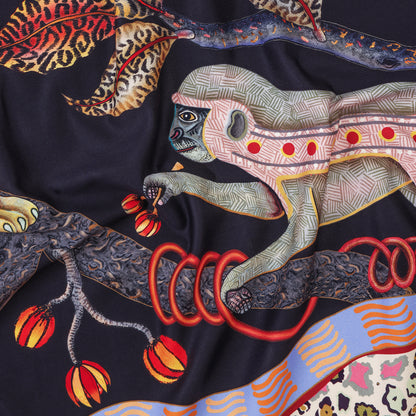 Monkey Tales Satinette Tablecloth in Night