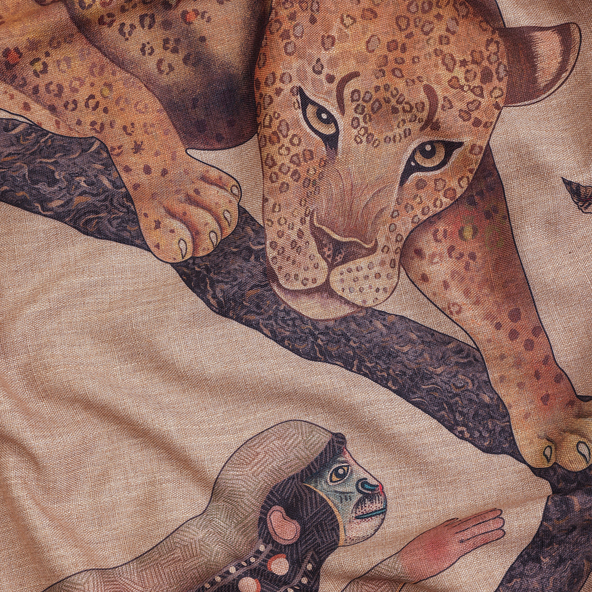 Monkey Tales Linaza Tablecloth in Stone