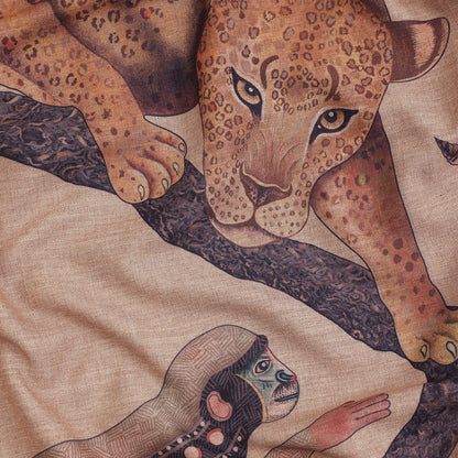 Monkey Tales Linaza Tablecloth in Stone