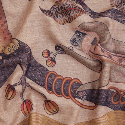 Monkey Tales Linaza Tablecloth in Stone
