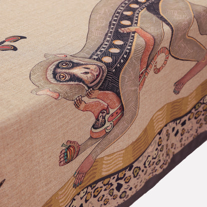 Monkey Tales Linaza Tablecloth in Stone