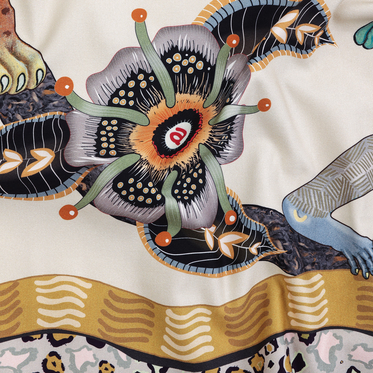 Monkey Tales Satinette Tablecloth in Stone