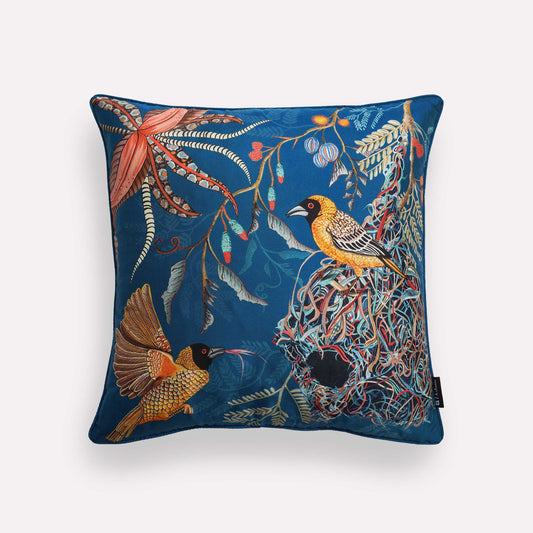 Thanda Nests Midnight Silk Cushion Cover