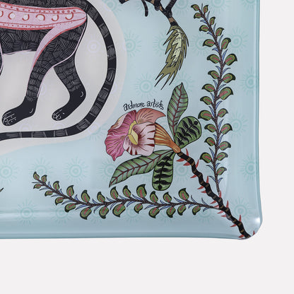Meandering Monkey Small Tray in Oasis