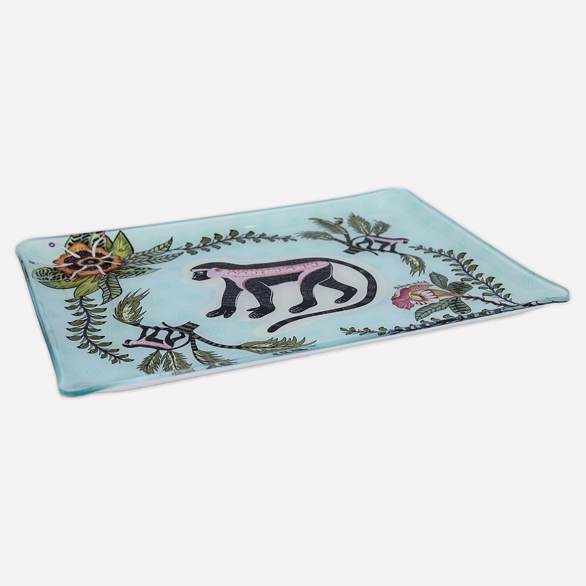 Meandering Monkey Small Tray in Oasis