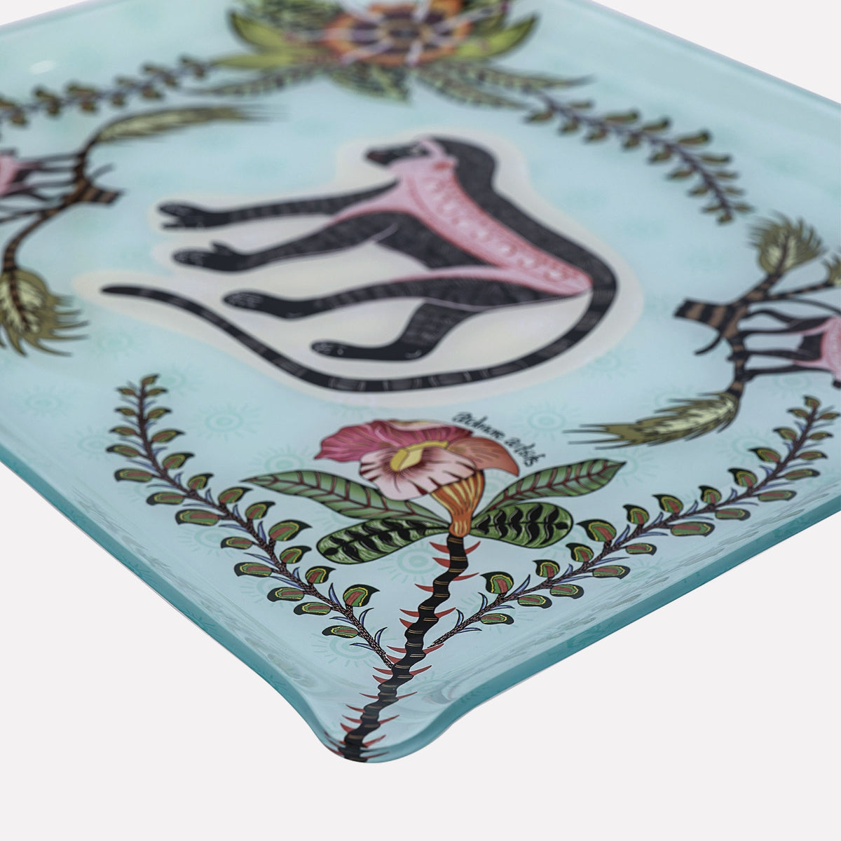 Meandering Monkey Small Tray in Oasis