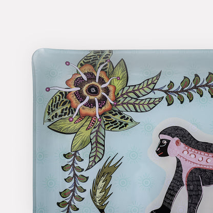 Meandering Monkey Small Tray in Oasis