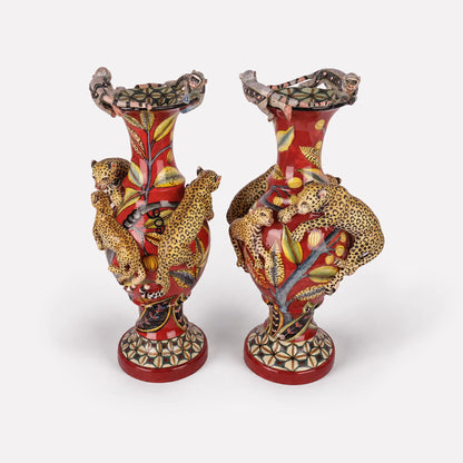 Leopard & Monkey Vases