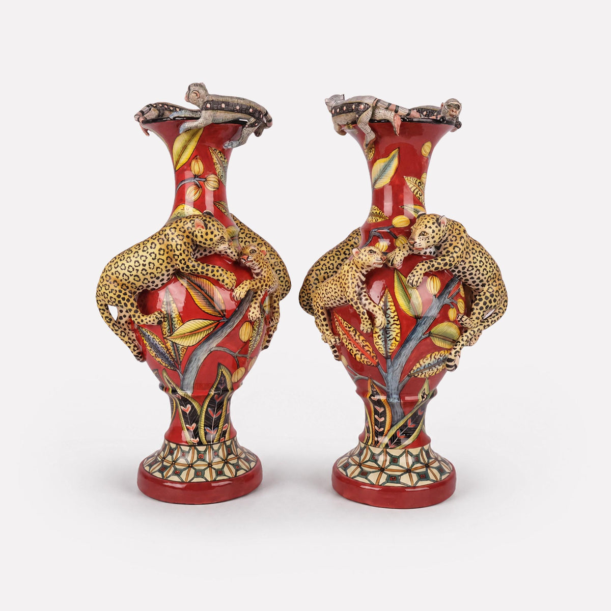 Leopard & Monkey Vases