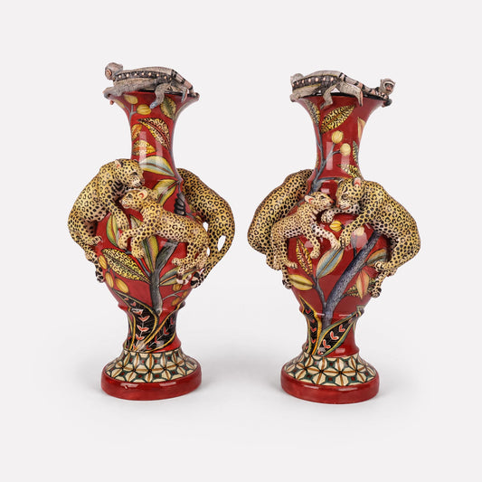 Leopard & Monkey Vases