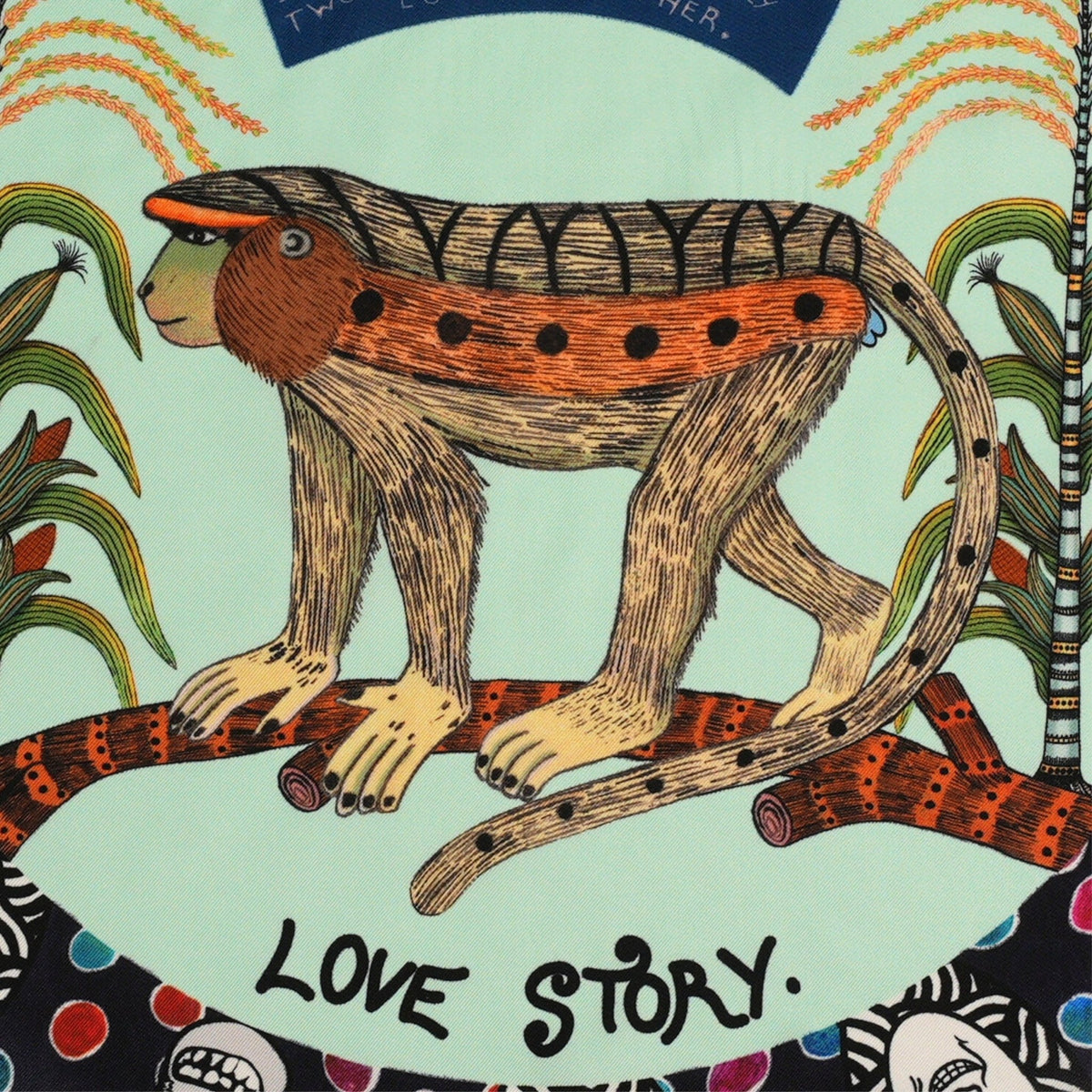 Wonderboy Love Story Silk Scarf Coral 65