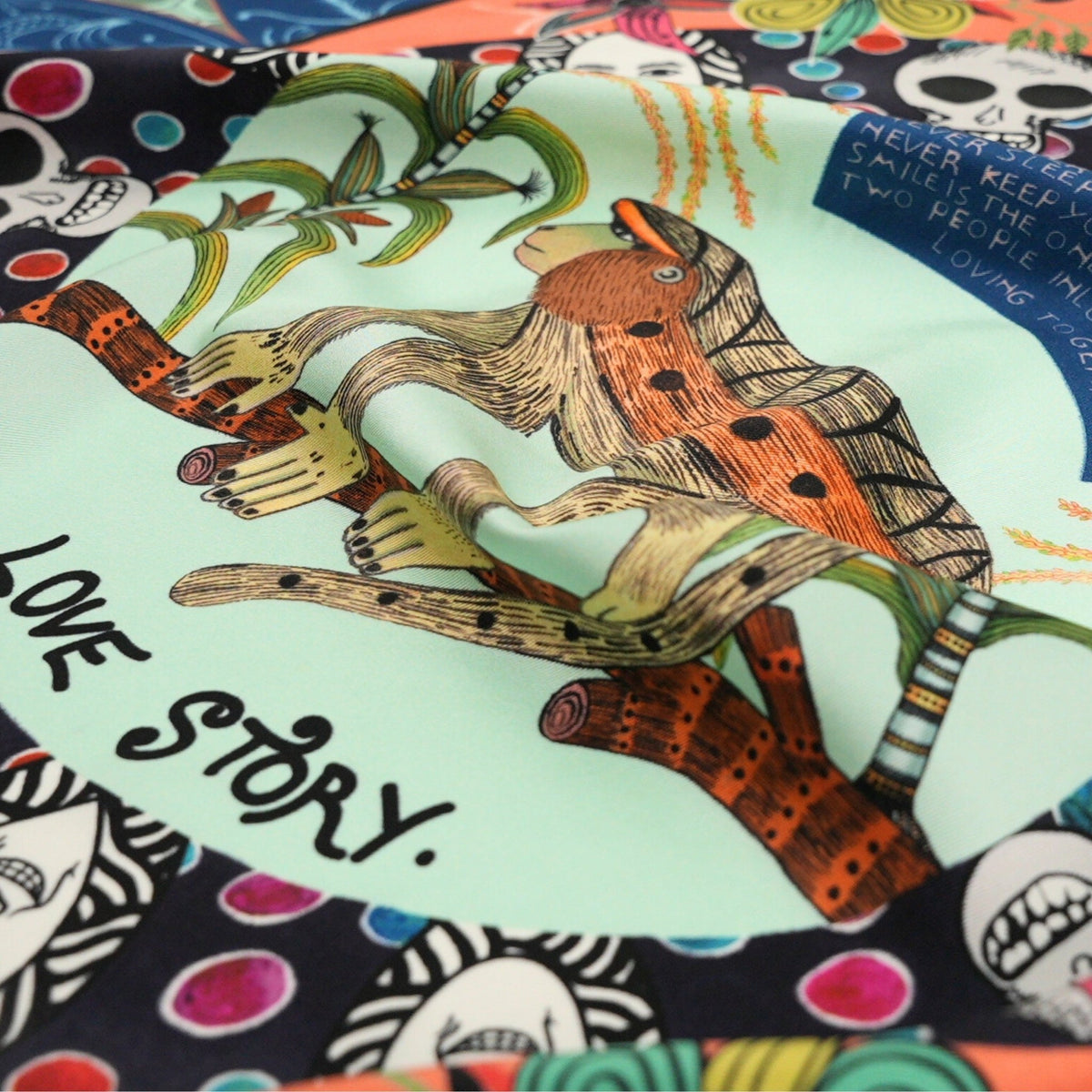 Wonderboy Love Story Silk Scarf Coral 65