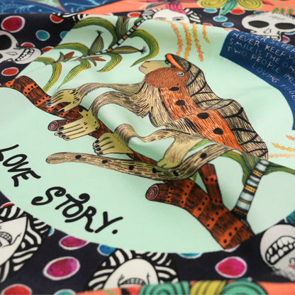 Wonderboy Love Story Silk Scarf Coral 65