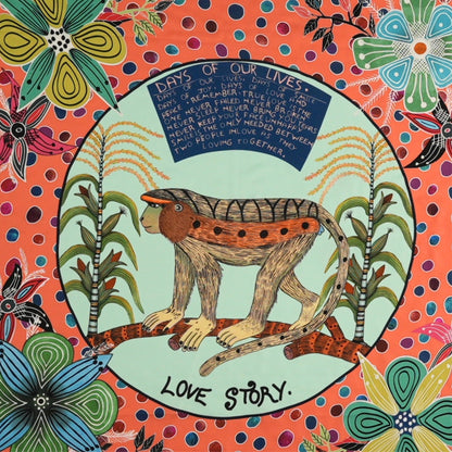 Wonderboy Love Story Silk Scarf Coral 90