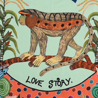 Wonderboy Love Story Silk Scarf Coral 90