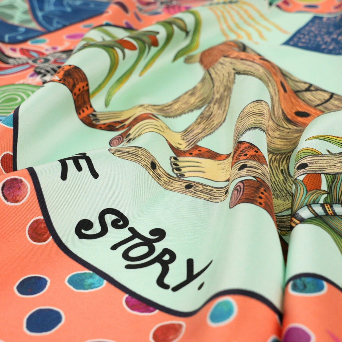 Wonderboy Love Story Silk Scarf Coral 90