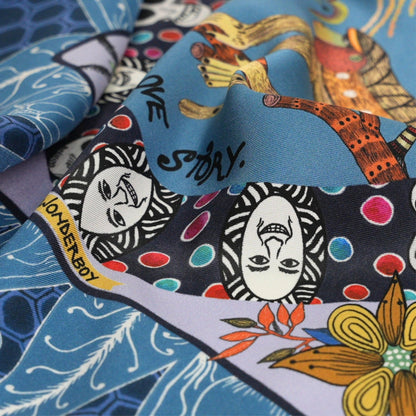 Wonderboy Love Story Silk Pocket Square Frost 43