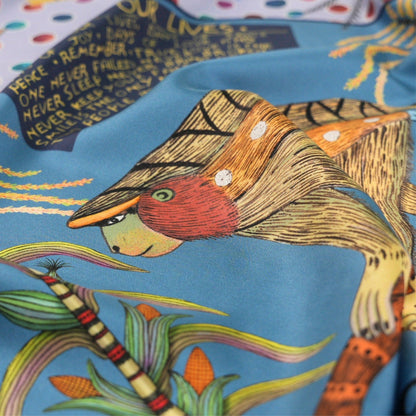 Wonderboy Love Story Silk Scarf Frost 90