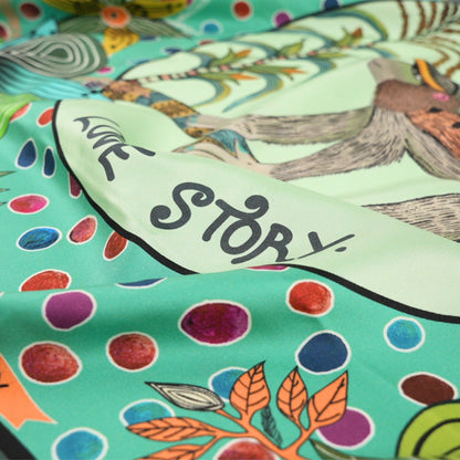 Wonderboy Love Story Silk Scarf Jade 90