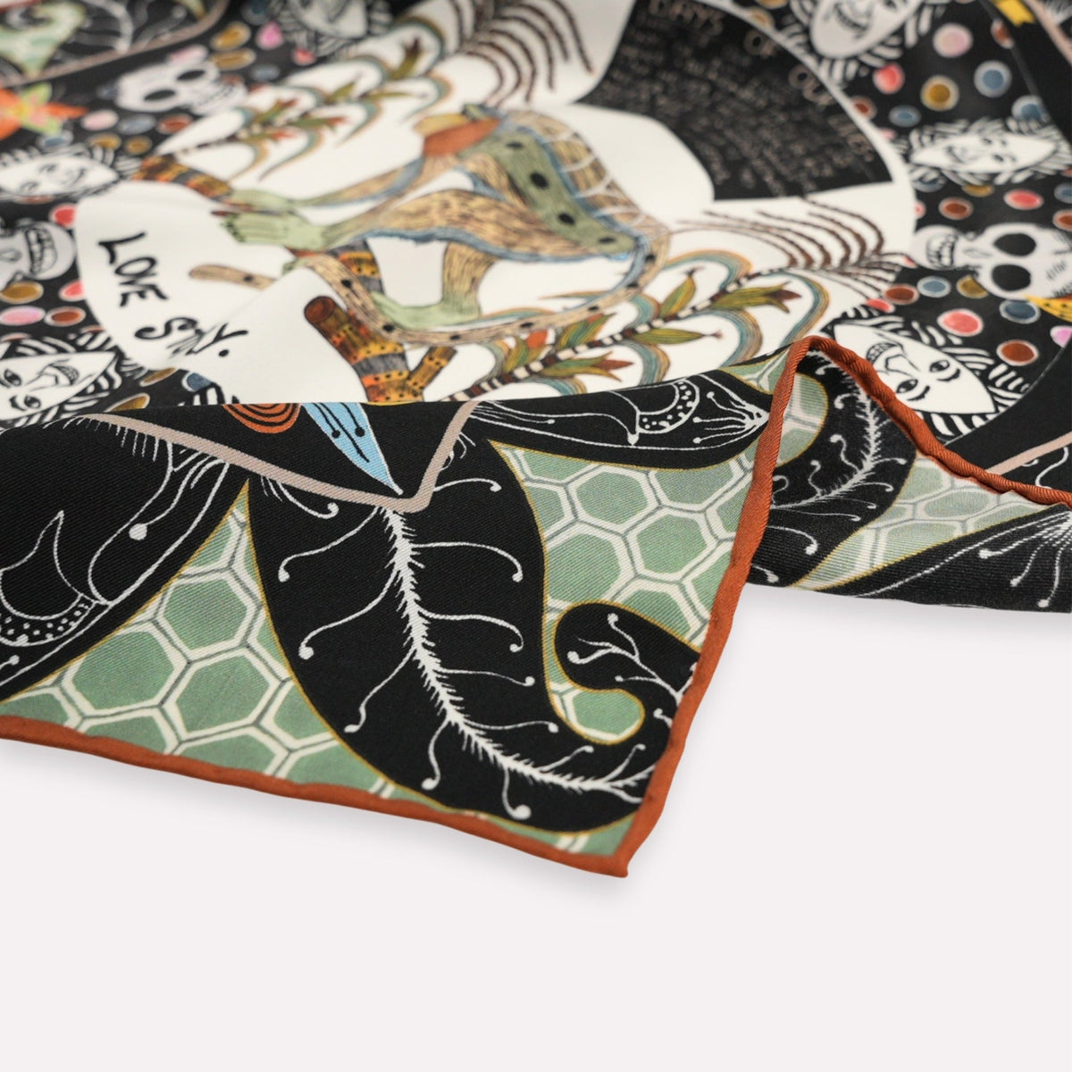 Wonderboy Love Story Silk Pocket Square Moonlight 43