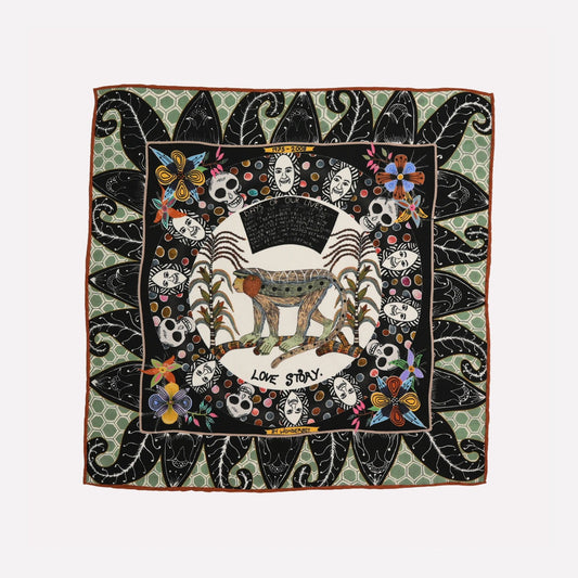 Wonderboy Love Story Silk Pocket Square Moonlight 43