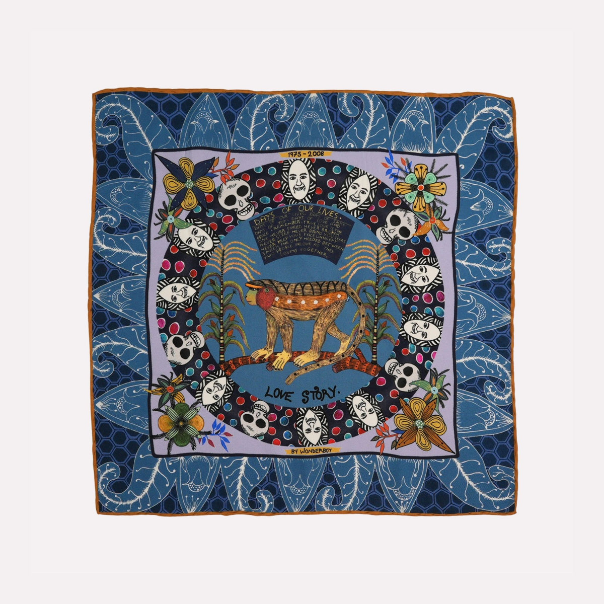 Wonderboy Love Story Silk Pocket Square Frost 43