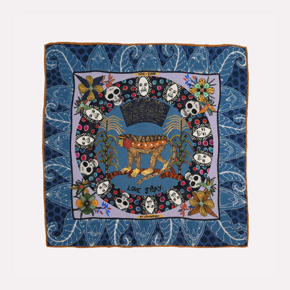 Wonderboy Love Story Silk Pocket Square Frost 43