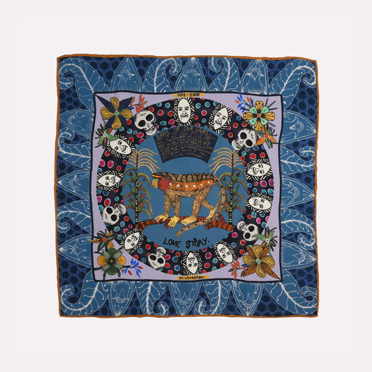 Wonderboy Love Story Silk Pocket Square Frost 43
