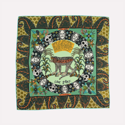 Wonderboy Love Story Silk Scarf Jade 65