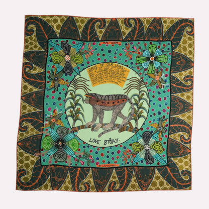 Wonderboy Love Story Silk Scarf Jade 90