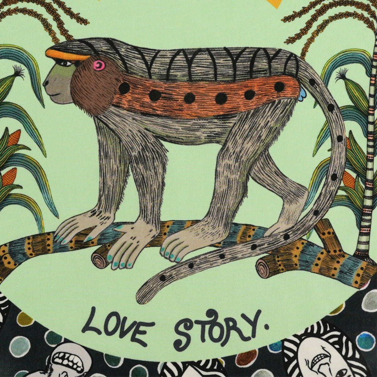Wonderboy Love Story Silk Scarf Jade 65