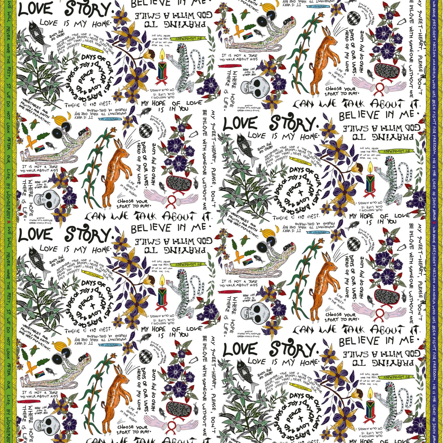 Wonderboy Wisdom Small Scale Taupe Small Bleached Linen Fabric