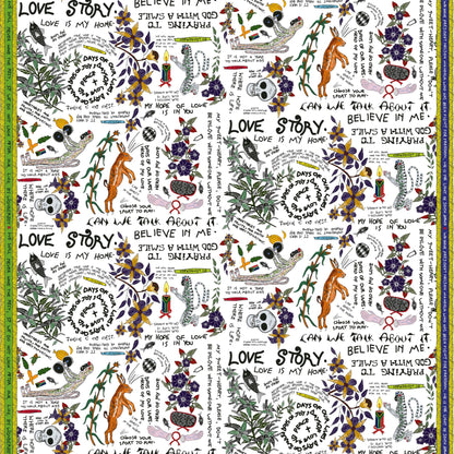 Wonderboy Wisdom Small Scale Taupe Small Bleached Linen Fabric