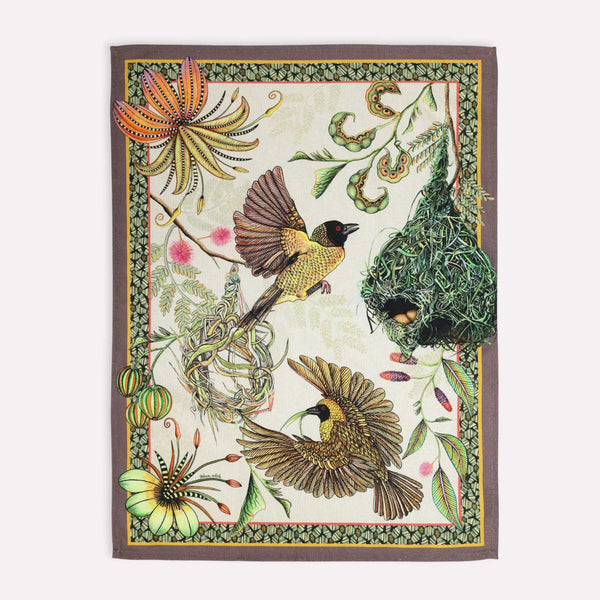 Thanda Nests Tea Towel in Stone