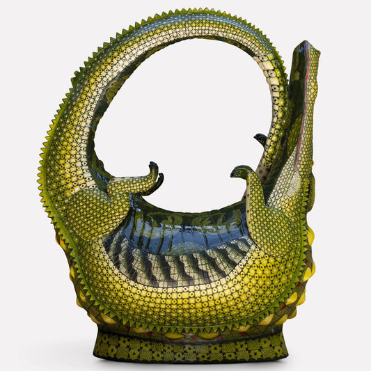 Crocodile Orb Sculpture