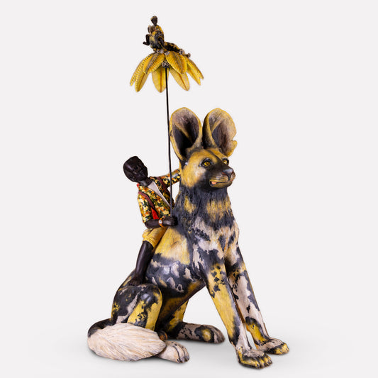 Wild Dog With Boy Rider